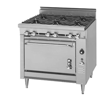 Montague 136-5 Legend 36" Heavy Duty Natural Gas Range with 6 Burners - 220,000 BTU