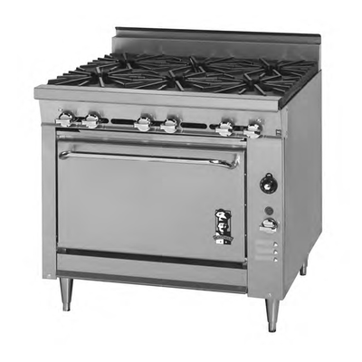 Montague 136-5AX-NG 36" Natural Gas Heavy Duty Range - 160,000 BTU