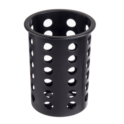 TableCraft Products 1010401 4 3/8&quot; W x 4 3/8&quot; D x 5 1/2&quot; H Black Plastic Flatware Cylinder