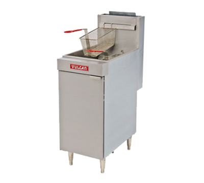 Vulcan LG400-NG 45 Lbs. Stainless Steel Natural Gas Free-Standing Fryer - 120,000 BTU