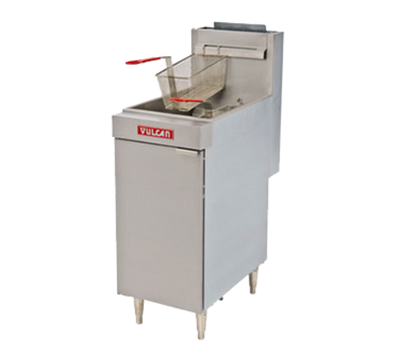 Vulcan LG400-NG 45 Lbs. Stainless Steel Natural Gas Free-Standing Fryer - 120,000 BTU