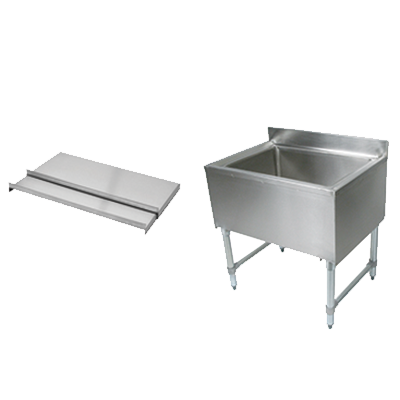 John Boos EUBIB-3018 25"W x 15" Stainless Steel Slim-Line Underbar Ice Bin/Cocktail Unit
