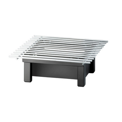 Cal-Mil 1348-12-13 12" W x 12" D x 4" H Square Black Stainless Steel Wire Grill Modern Chafer Alternative