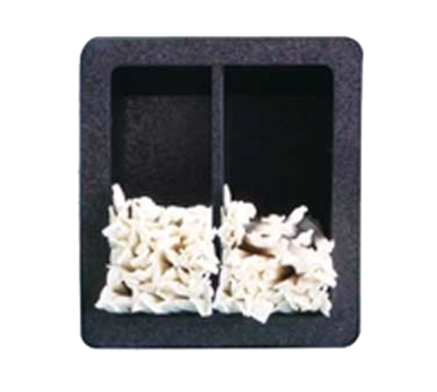 Vollrath FMS-4 Black Plastic 2-Compartments Flush Mount Straw Holder - 6-3/8" x 5-5/8" Cut-Out Dimensions