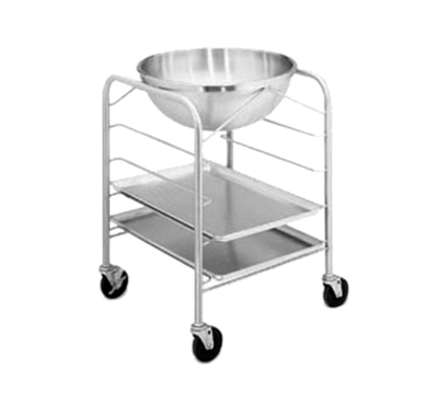 Vollrath 79002 Welded Stainless Steel Mobile Bowl Stand / Dolly with Tray Slides