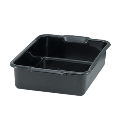 Vollrath 1521B-06 21 3/4" W x 15 5/8" D x 5" Deep Black High-Density Polyethylene Reinforced Top &amp; Bottom 1-Compartment Traex Deluxe Bus Box