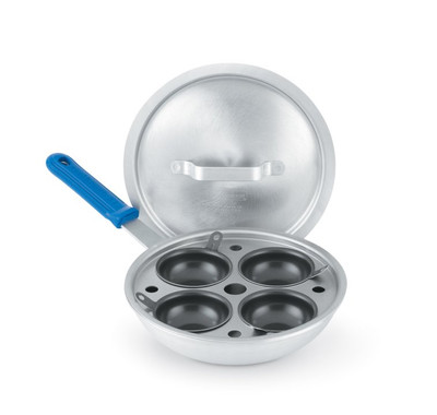 Vollrath 56507 4 Cups 8" Natural Finish Fry Pan With Cool Handle Wear-Ever Egg Poacher Set