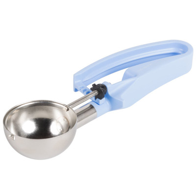 Vollrath 47394 2.4 Oz. Sky Blue Stainless Steel Scoop &amp; Shaft #14 Disher