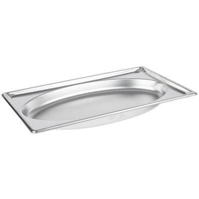 Vollrath 3101015 3.9 Qt. 22 Gauge Stainless Steel Stackable Super Pan Super Shape Full Oval Pan