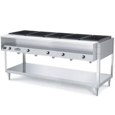 Vollrath 38005 76" W x 32" D x 34" H 5 Wells Stainless Steel ServeWell Hot Food Table - 120V