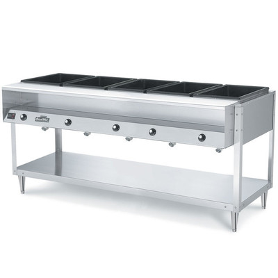 Vollrath 38005 76" W x 32" D x 34" H 5 Wells Stainless Steel ServeWell Hot Food Table - 120V