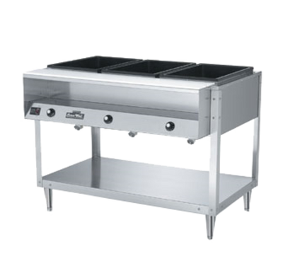 Vollrath 38003 46" W x 32" D x 34" H 3 Wells Stainless Steel ServeWell Hot Food Table - 120V