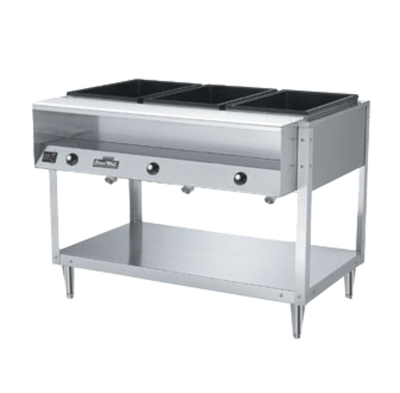 Vollrath 38103 46" W x 32" D x 34" H 3 Wells Stainless Steel ServeWell Hot Food Table - 120V
