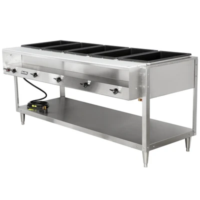 Vollrath 38105 76" W x 32" D x 34" H 5 Wells Stainless Steel ServeWell Hot Food Table - 120V