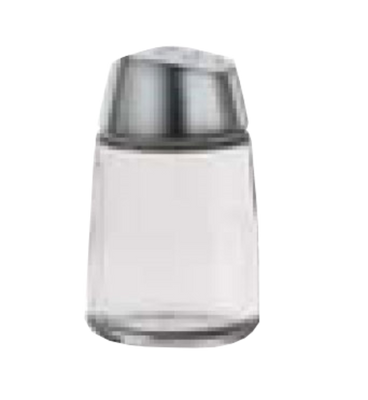 Vollrath 802-12 2 Oz. Chrome Cap Glass Round Bottom Jar Dripcut Continental Collection Salt & Pepper Shaker (12 Each Per Case)