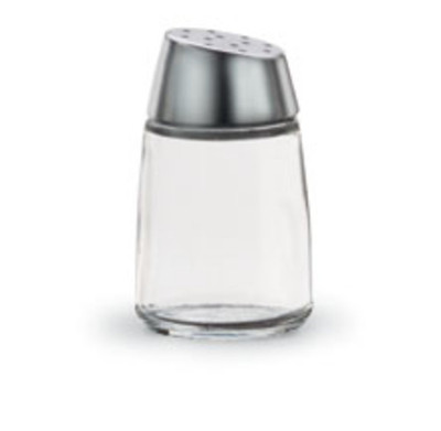 Vollrath 802-12 2 Oz. Chrome Cap Glass Round Bottom Jar Dripcut Continental Collection Salt &amp; Pepper Shaker