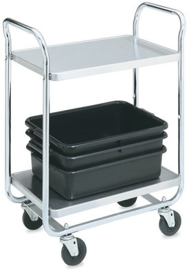 Vollrath 97160 28" L x 16" W x 36" H 400 Lb. 4" Casters Chrome Plated Utility Cart