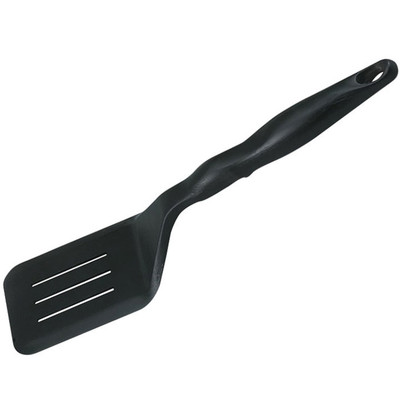 Vollrath 5284120 Black 13 1/2" Overall Length Ergonomic Handle One-Piece Construction Built-In Stopper Textured Surface Nylon Slotted Turner
