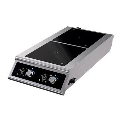 Vollrath DUALI-3500FB 16" W Stainless Steel Control Knob Countertop Induction Ranges - 208-240 Volts