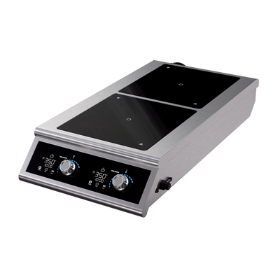 Vollrath DUALI-3500FB 16" W Stainless Steel Control Knob Countertop Induction Ranges - 208-240 Volts