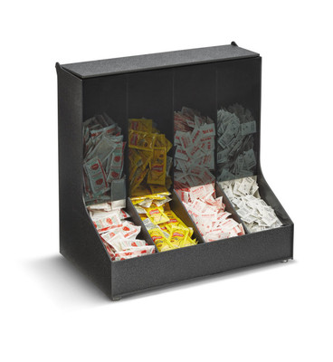 Vollrath CFIFO-4 16 5/8" W x 10 1/8" D x 16 1/2" H Flip Up Top Lid ABS &amp; Smoked Acrylic First In First Out Gravity Condiment Holder