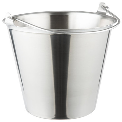 Vollrath 58130 12.5 Qt. Stainless Tapered Pail With Handle
