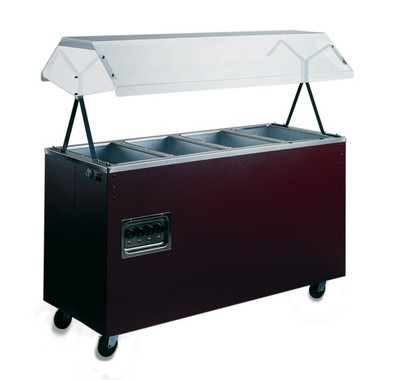 Vollrath 38710 60" W x 28.63" D x 57.31" H Enclosed Base 4 Well 2-Series Affordable Portable Hot Food Station - 120 Volts