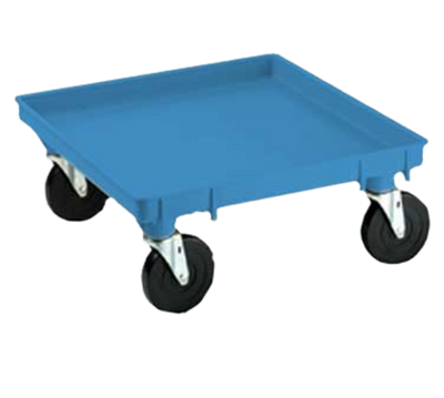 Vollrath 1697-44 Blue Platform Design Single-Stack 5" Casters Copolymer Construction No Handle Rack-Master Dolly Base