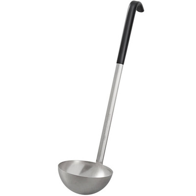 Vollrath 58066 8 Oz. Round Ladle with Black Kool-Touch Handle