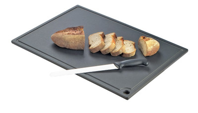 Cal-Mil 3337-1218-13 12" W x 0.5" H x 18" D Rectangular Black Composite Cutting Board