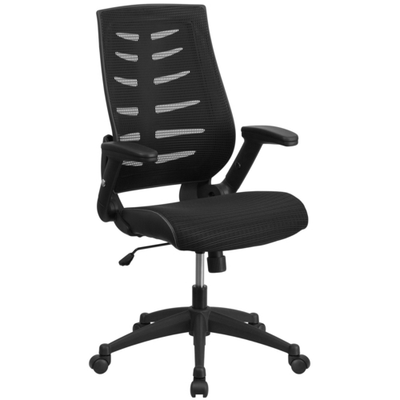 Flash Furniture BL-ZP-809-BK-GG 25.75" W x 45.5" H x 24" D Black Designer Executive Swivel Office Chair