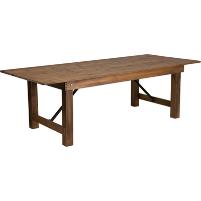 Flash Furniture XA-F-96X40-GG 96" W x 40" D x 30" H 7/8" Thick Plywood Hercules Series Folding Rustic Farm Table