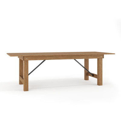 Flash Furniture XA-F-96X40-GG 96" W x 40" D x 30" H 7/8" Thick Plywood Hercules Series Folding Rustic Farm Table