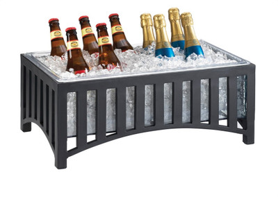 Cal-Mil 1365-12-13 14" W x 22" D x 8.5" H Clear Polycarbonate Pan Bridge Style Mission Ice Pan Housing