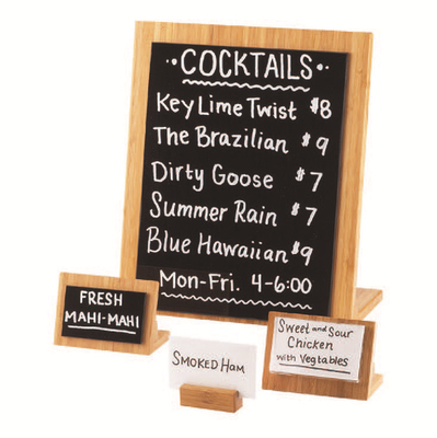 Cal-Mil 1103-811-12 10.25" W x 4.5" D x 11.75" H Clear Acrylic Insert Bamboo Frame Cardholder
