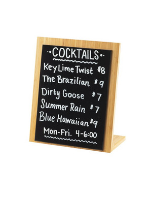 Cal-Mil 1103-811-12 10.25" W x 4.5" D x 11.75" H Clear Acrylic Insert Bamboo Frame Cardholder