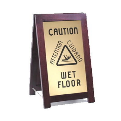 Cal-Mil 851-WET 12" W x 17-1/2" D x 20" H Wood Double-Sided A-frame Westport "Wet Floor" Sign