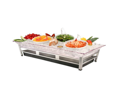 Cal-Mil IP2020-39 48" W x 24" D x 10" H Rectangular ABS Plastic Powder Coated Platinum Ice Display/Pedestal