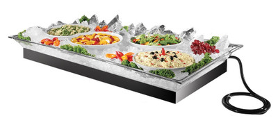 Cal-Mil 987-12 8" W x 24" D x 5-1/2" H Clear Acrylic RectangleIce Display Tray