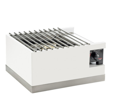 Cal-Mil 3023-55 12" W x 14-1/4" D x 7-1/2" H White Metal Frame Stainless Steel Accent Base Luxe Butane Burner Housing