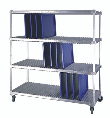 New Age 95333 28" W x 74.5" H x 63.75" D 3 Tiers Aluminum Tray Drying Rack