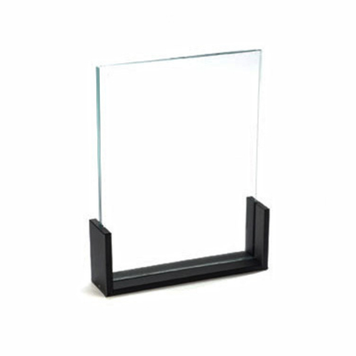 Cal-Mil 1510-811 8.5" W x 11" H U-Frame Acrylic Insert Black Base Menu or Card Holder