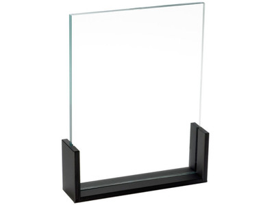 Cal-Mil 1510-811 8.5" W x 11" H U-Frame Acrylic Insert Black Base Menu or Card Holder