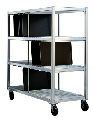 New Age 96706 28.5" W x 64" H x 69.25" D 3 Tiers Aluminum Tray Drying Rack