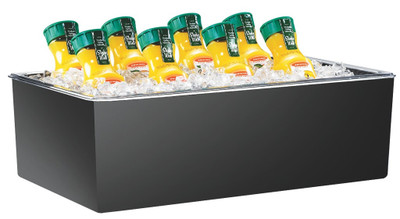 Cal-Mil 475-12-13 12" W x 20" D x 7" H Black Melamine Removable Polycarbonate Pan Ice Housing
