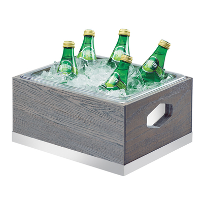 Cal-Mil 3800-10-83 13-1/4" W x 11" D x 7-1/4" H Gray Oak Wood Rectangular Ashwood Ice Housing
