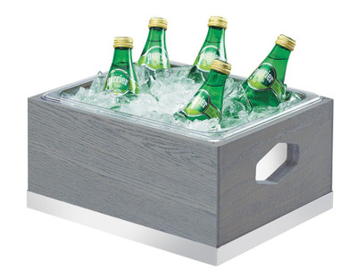 Cal-Mil 3800-10-83 13-1/4" W x 11" D x 7-1/4" H Gray Oak Wood Rectangular Ashwood Ice Housing