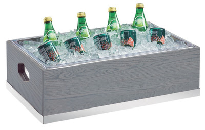 Cal-Mil 3800-12-83 21-1/4" W x 13-1/4" D x 7" H Gray Oak Wood Rectangular Ashwood Ice Housing