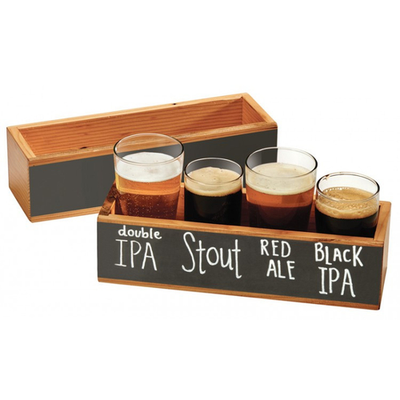 Cal-Mil 3058 10 1/4" W x 3 1/4" D x 2 3/4" H Black Wood Tasting Crate