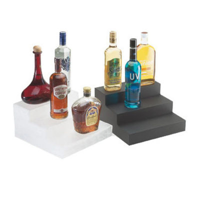 Cal-Mil 1491-69 12&quot; W x 13&quot; D x 6-3/4&quot; H 3-Step Acrylic Graphite Classic Three-Step Bottle Display